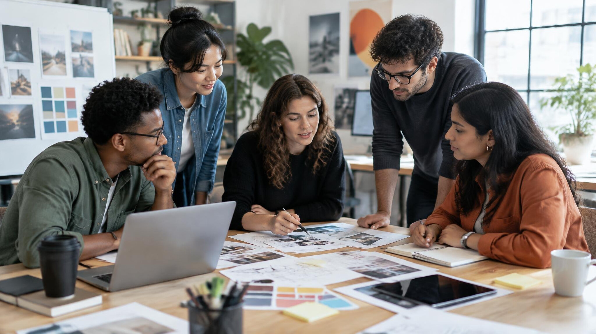 group of colleagues in studio