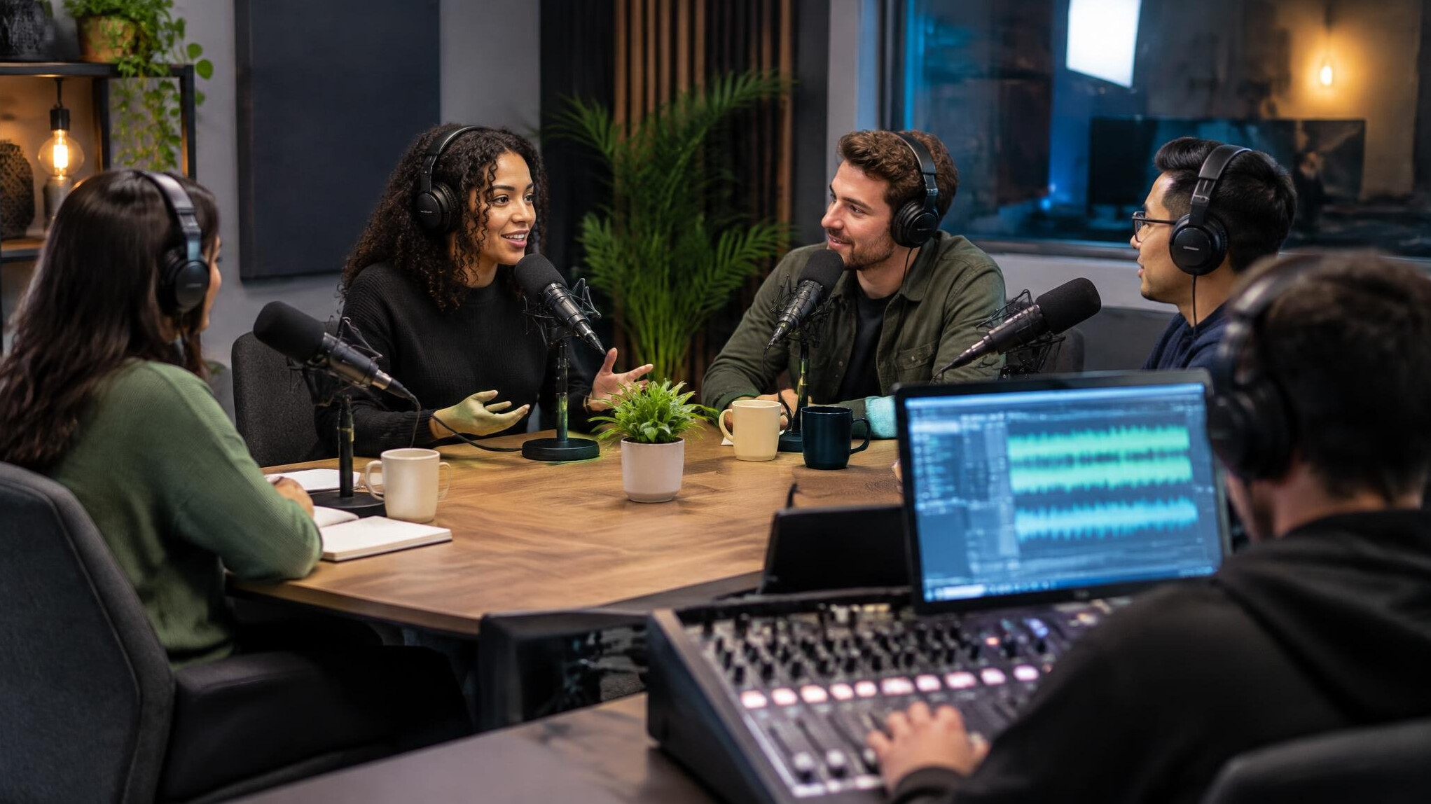 group podcast recording