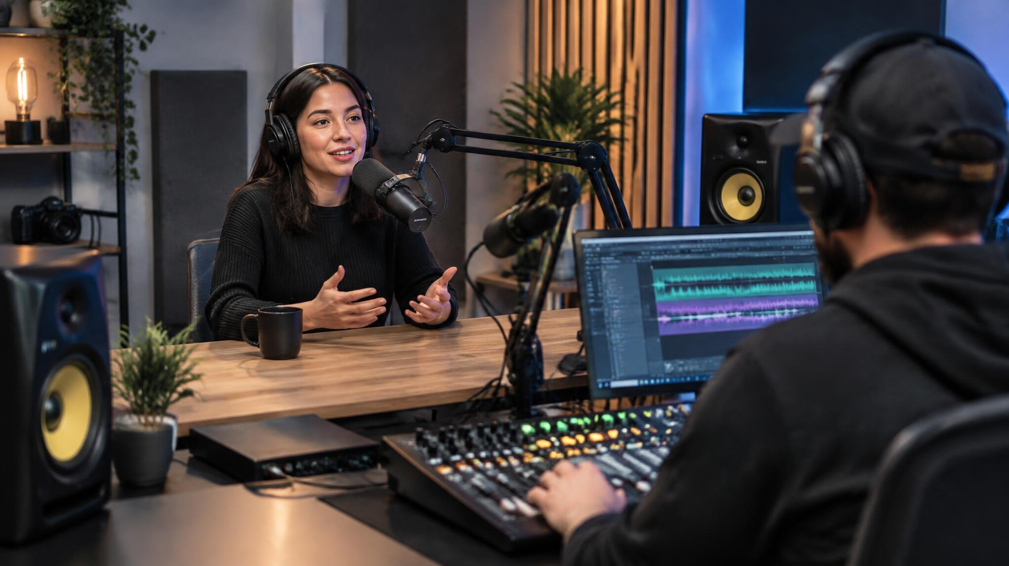 modern podcast studio